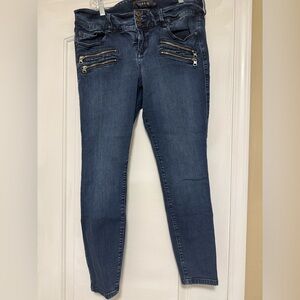 Torrid Dark Blue Skinny Blue Jeans with Zipper Details